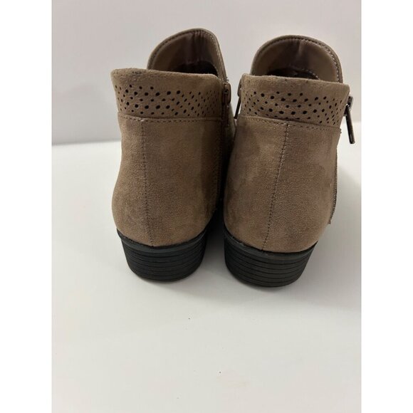 G.H. BASS Maggie Ankle Bootie Women's Sz 8.5 Beige Leather Side Zip Round Toe - Picture 5 of 8